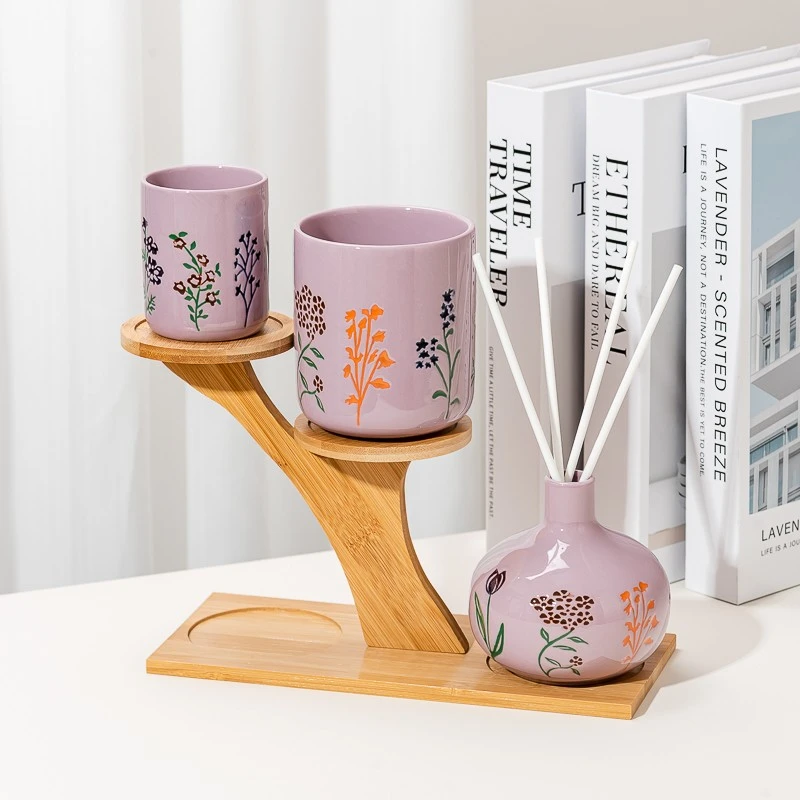 12oz printing logo ceramic candle vessel