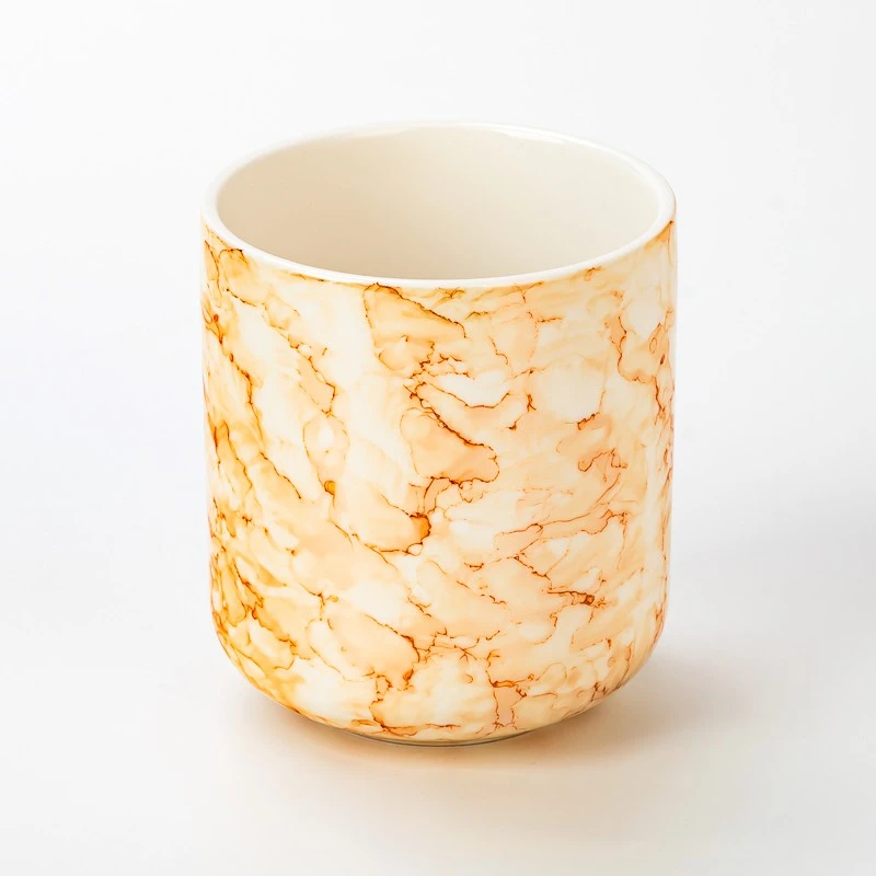 marbled ceramic candle jar