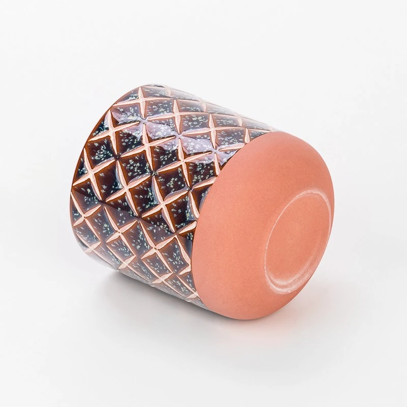 Keramička posuda za svijeće s klasičnim tiskom za uređenje doma