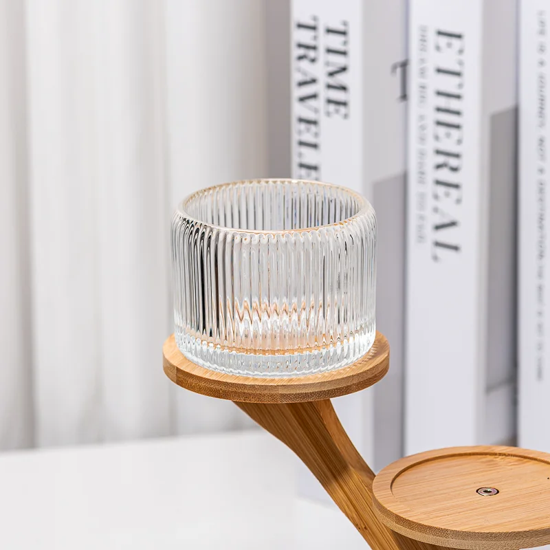 Empty Fine Lines Candle Container Clear Glass Candle Jar Wholesale