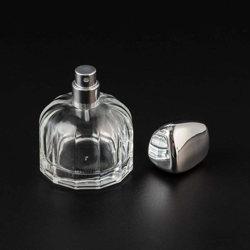 Luxury Style Glass Perfume 50ml Empty Bottle with Unique Lid