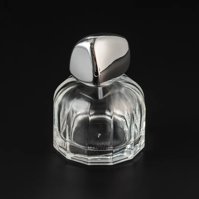 Luxury Style Glass Perfume 50ml Empty Bottle with Unique Lid