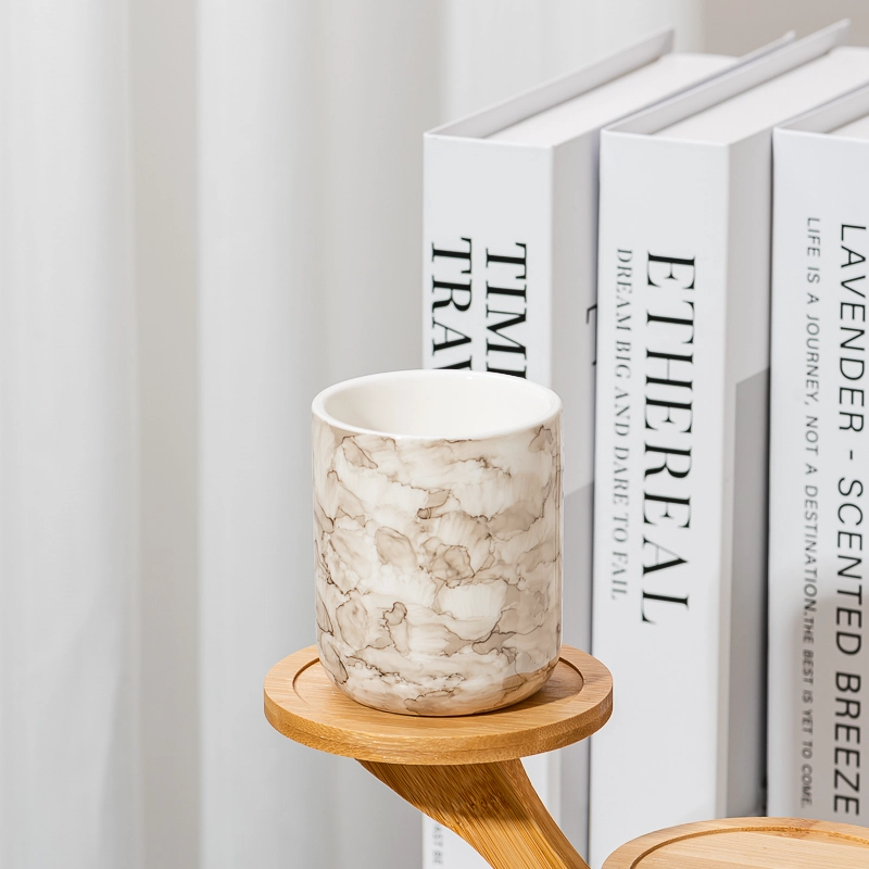 Home Decor Elegant Glazed Ceramic Candle Jar 4oz Candle Ceramic Vessel for Candle Making