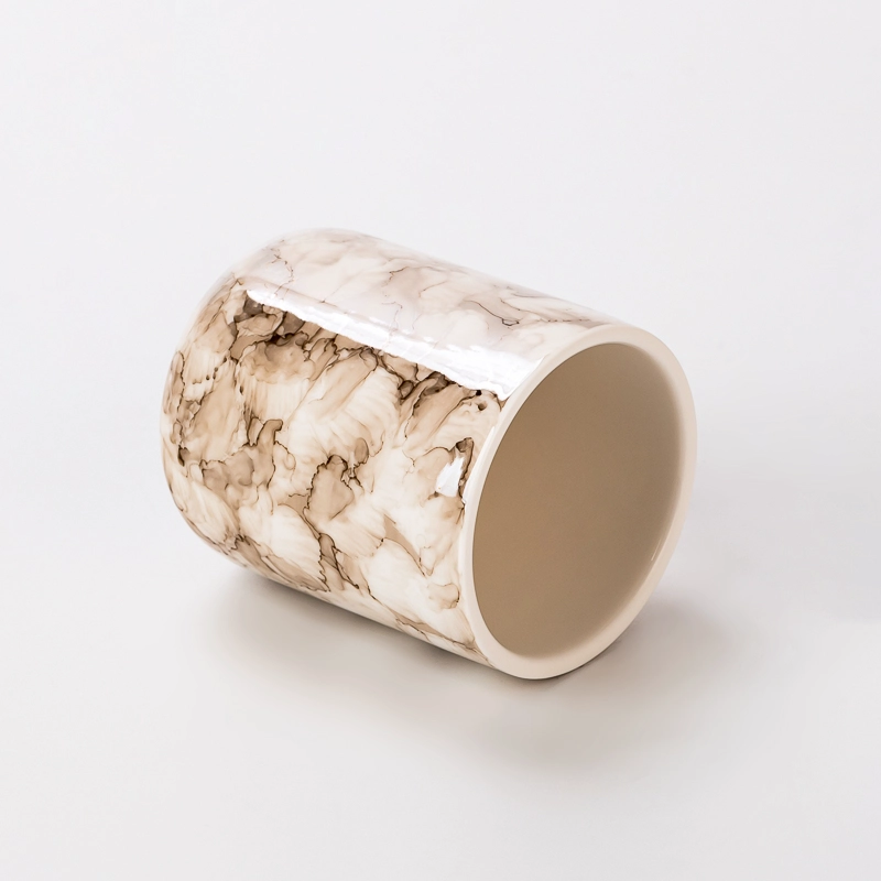 Home Decor Elegant Glazed Ceramic Candle Jar 4oz Candle Ceramic Vessel for Candle Making