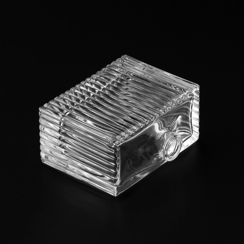 Rectangle Vertical Stripe Custom Color Glass Perfume Bottle Wholesaling
