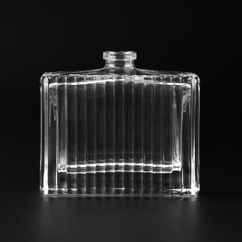 Rectangle Vertical Stripe Custom Color Glass Perfume Bottle Wholesaling