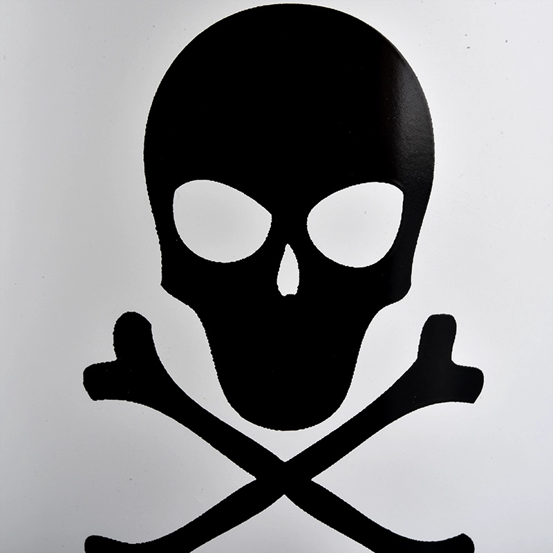 7oz black and white glass candle jar