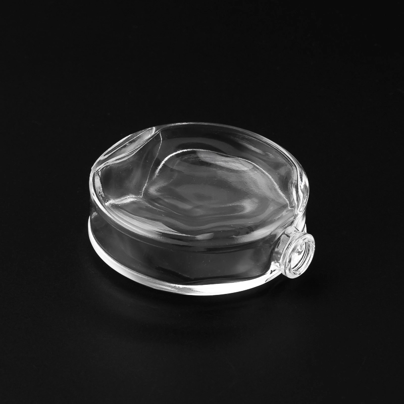 Luxury Empty Clear Transparent Flat Crimp Glass Perfume Bottle 