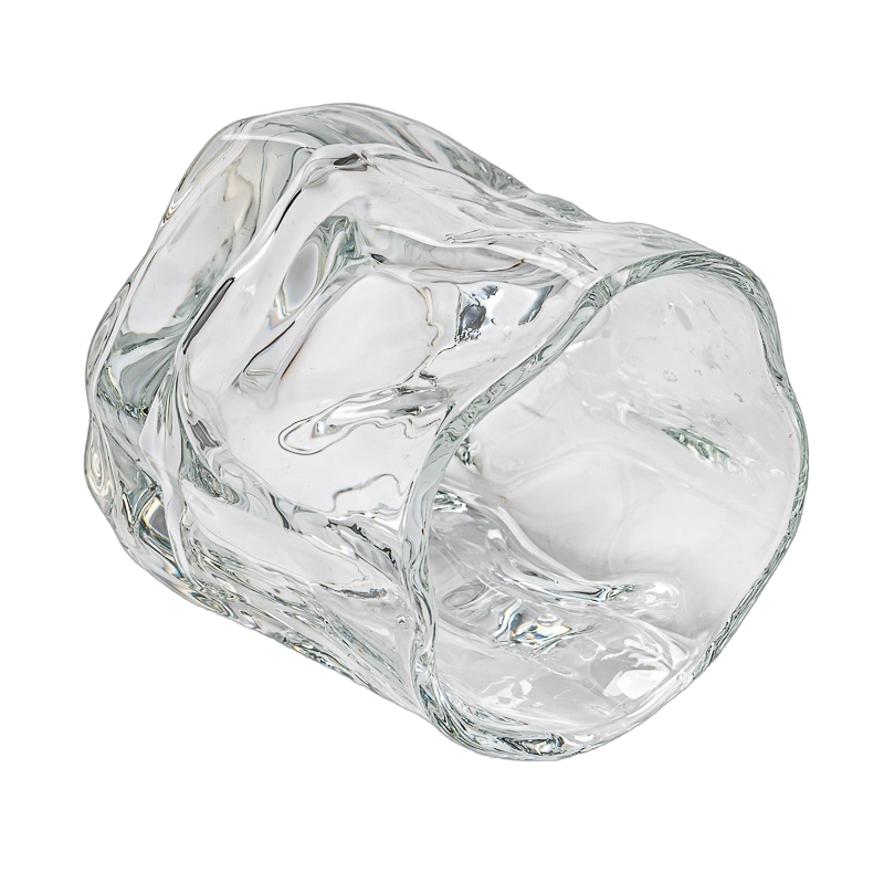 Wholesale Customized Twisted Glass candle jar 240ml Shot Glass Mug Whiskey Cup Drinking Water Glass 