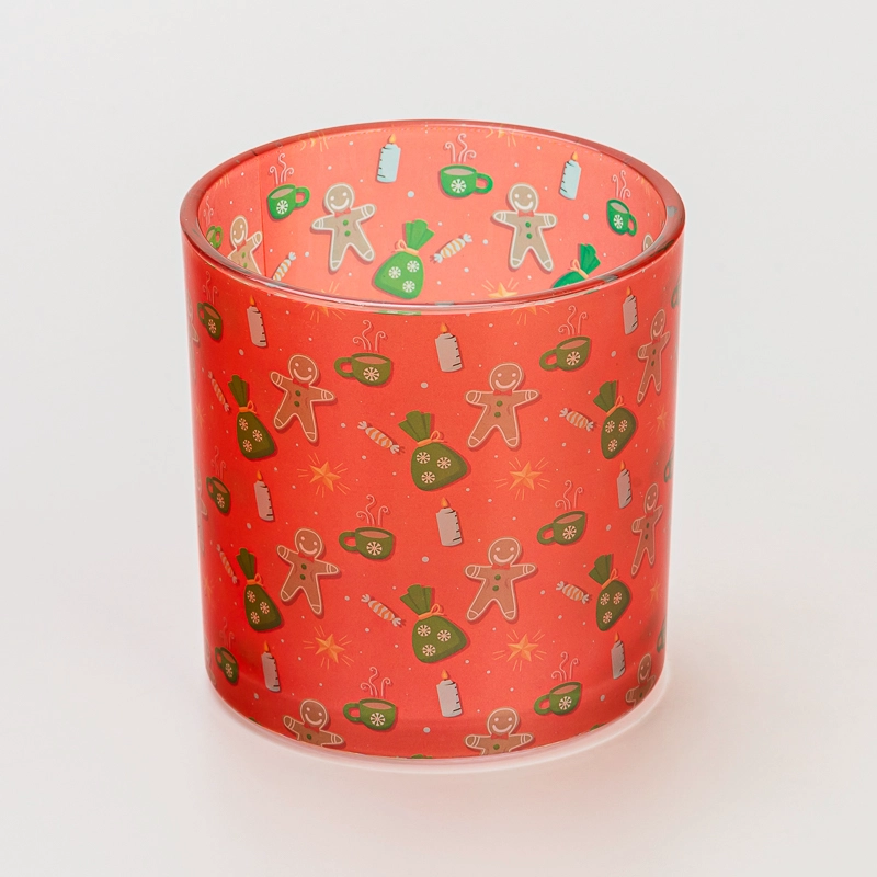 Wholesale 2oz 5oz 8oz 10oz 12oz Newly Christimas Series Design Glass Candle Holder