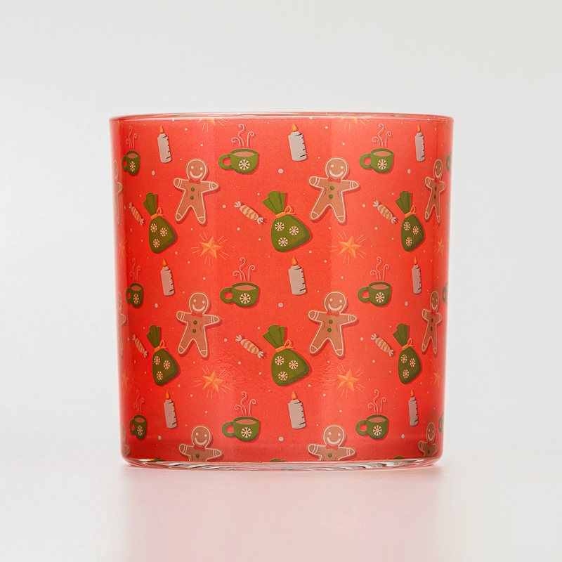 Wholesale 2oz 5oz 8oz 10oz 12oz Newly Christimas Series Design Glass Candle Holder