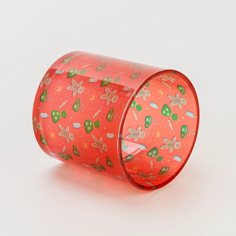 Wholesale 2oz 5oz 8oz 10oz 12oz Newly Christimas Series Design Glass Candle Holder