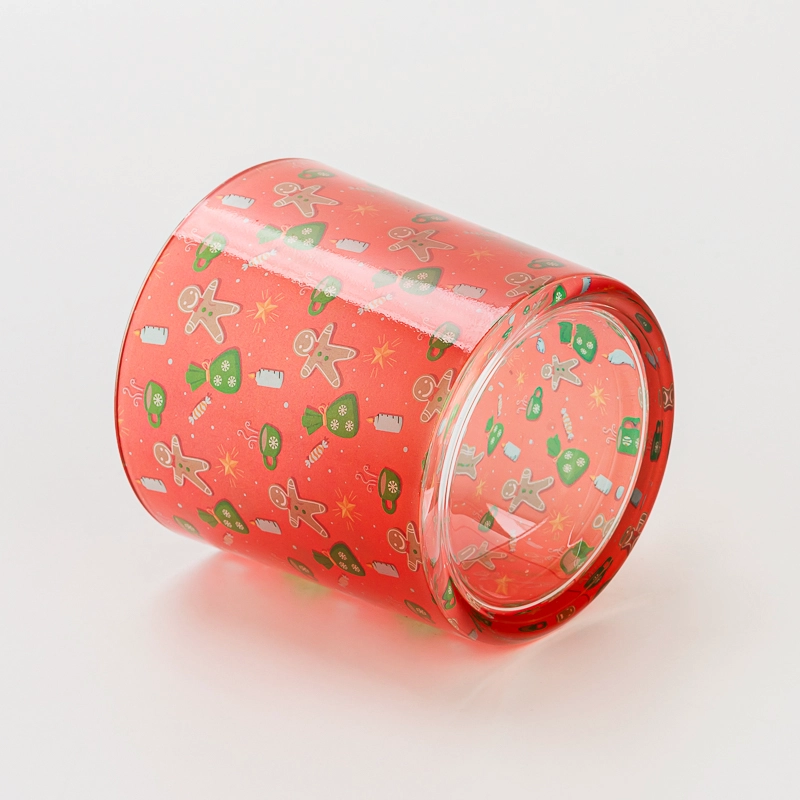 Wholesale 2oz 5oz 8oz 10oz 12oz Newly Christimas Series Design Glass Candle Holder