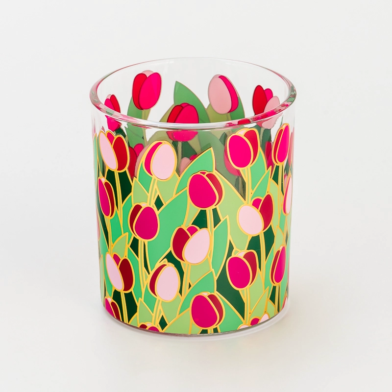 Custom Decal Printing Glass Candle Jars Wholesale