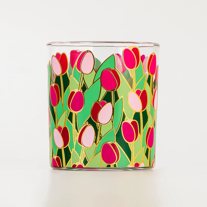 Custom Decal Printing Glass Candle Jars Wholesale