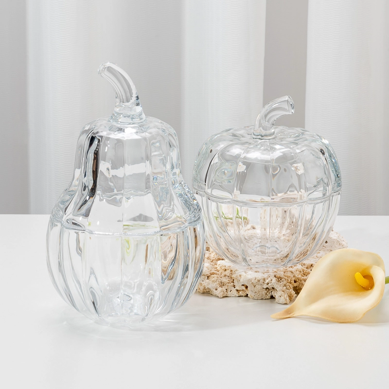 Unique Pumpkin Glass Jar With Lids For Candle Making Pumpkin Glass Candle Jar With Lids Wholesale