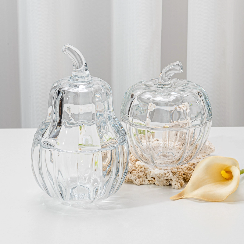 Unique Pumpkin Glass Jar With Lids For Candle Making Pumpkin Glass Candle Jar With Lids Wholesale