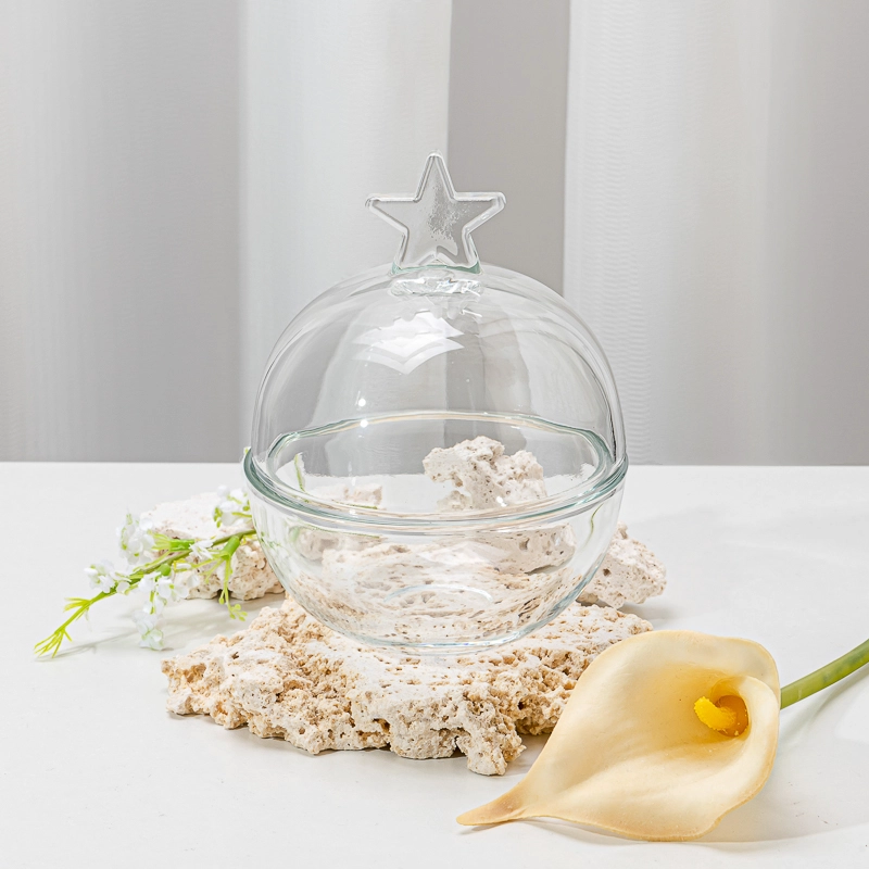 Popular Round Style 250ml Clear Glass Candle Jar with Matching Lid for Scented Candles and Modern Home Decoration
