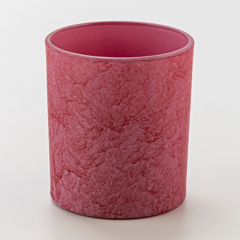 China Popular Matte Red Spraying 8oz Glass Candle Jar with Custom Printing Durable for Home Decor Use manufacturer
