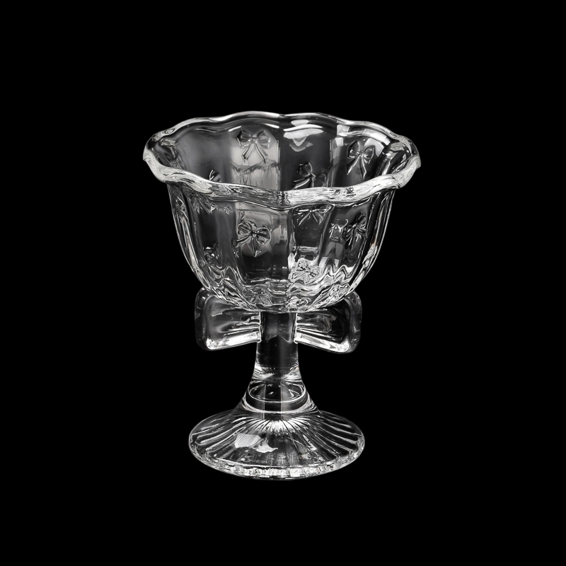 5.5oz embossed bow‑knot glass jar