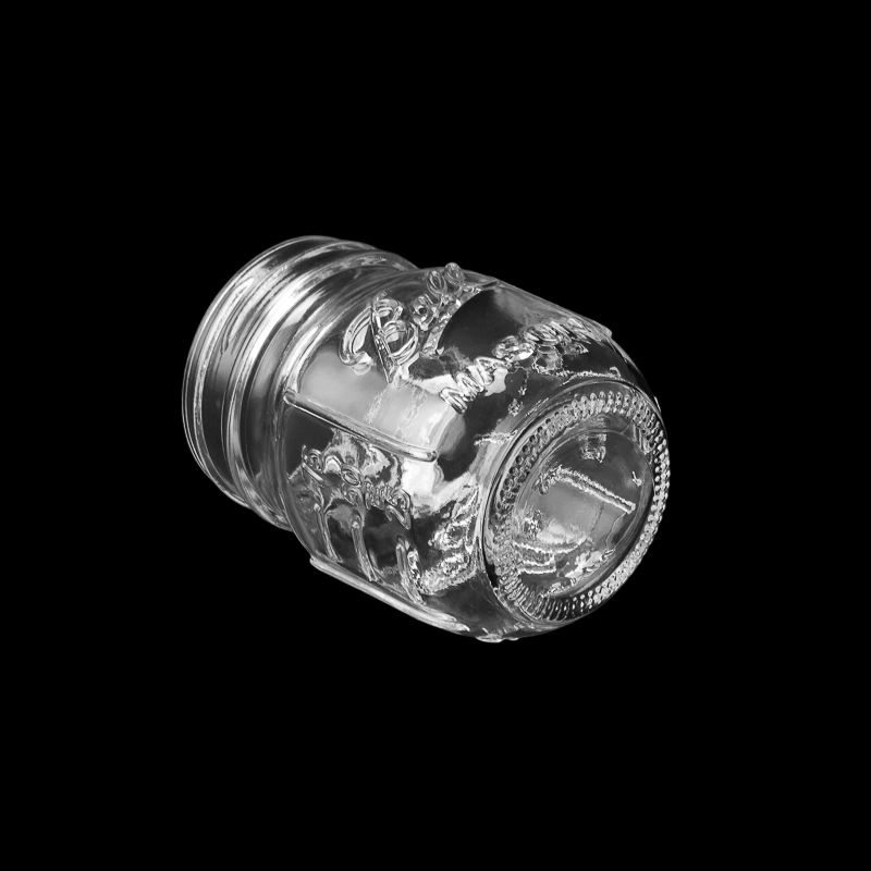 Modern Embossed Pattern Glass Candle Holder with Metal Lid 142ml Customizable Color for Home Decoration
