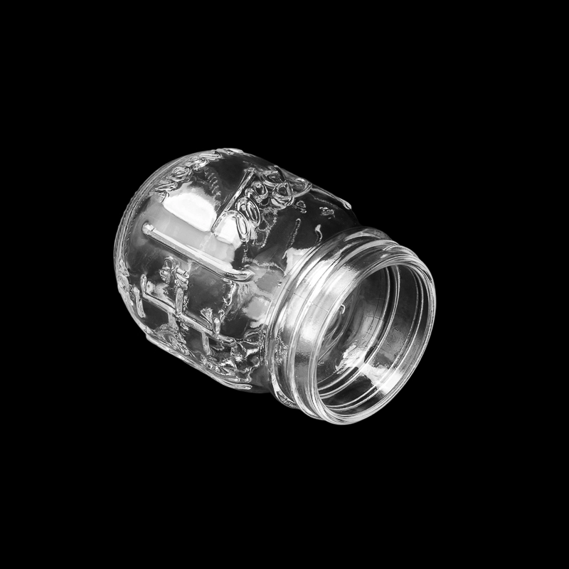 Modern Embossed Pattern Glass Candle Holder with Metal Lid 142ml Customizable Color for Home Decoration