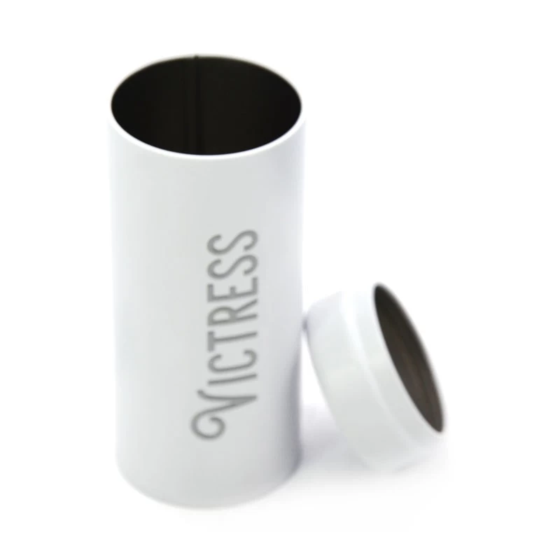 China Round Tin Cans Tea Storage Metal Box Cylinder Tin Container With Lid manufacturer