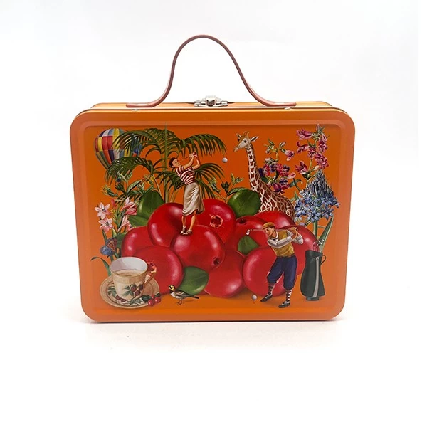 China Custom metal lunch box with handle manufacturer