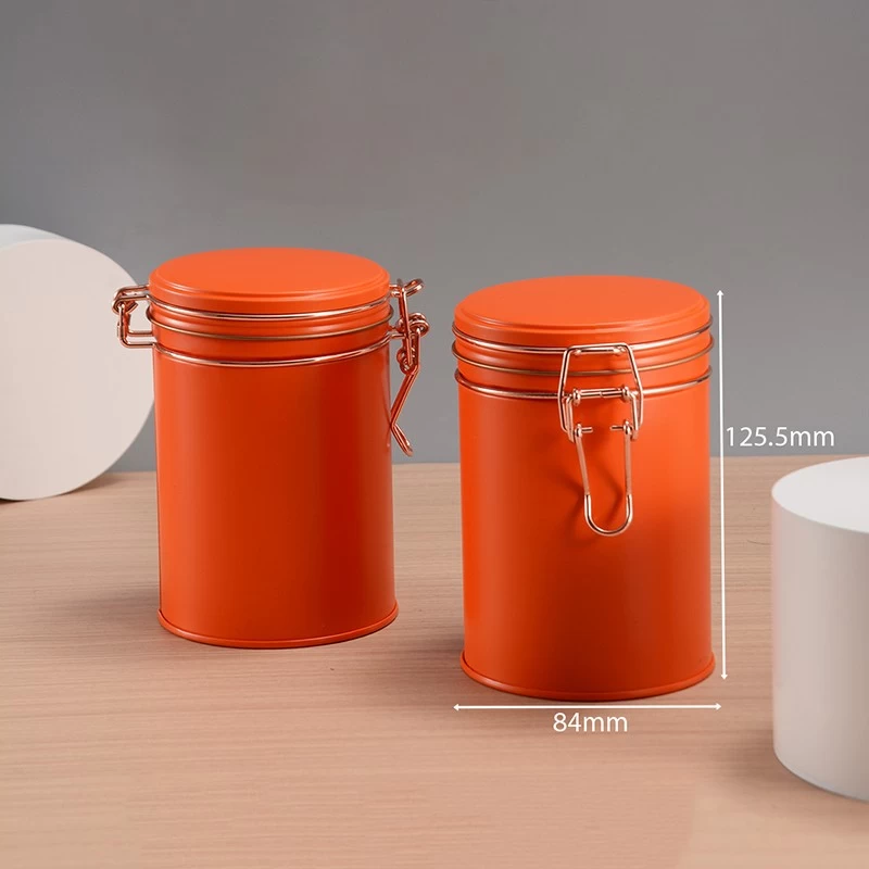 China Custom Food Grade Coffee Bean Tin Can Wholesale Airtight Matcha Tea Tin Canister Round Loose Tea Tins manufacturer