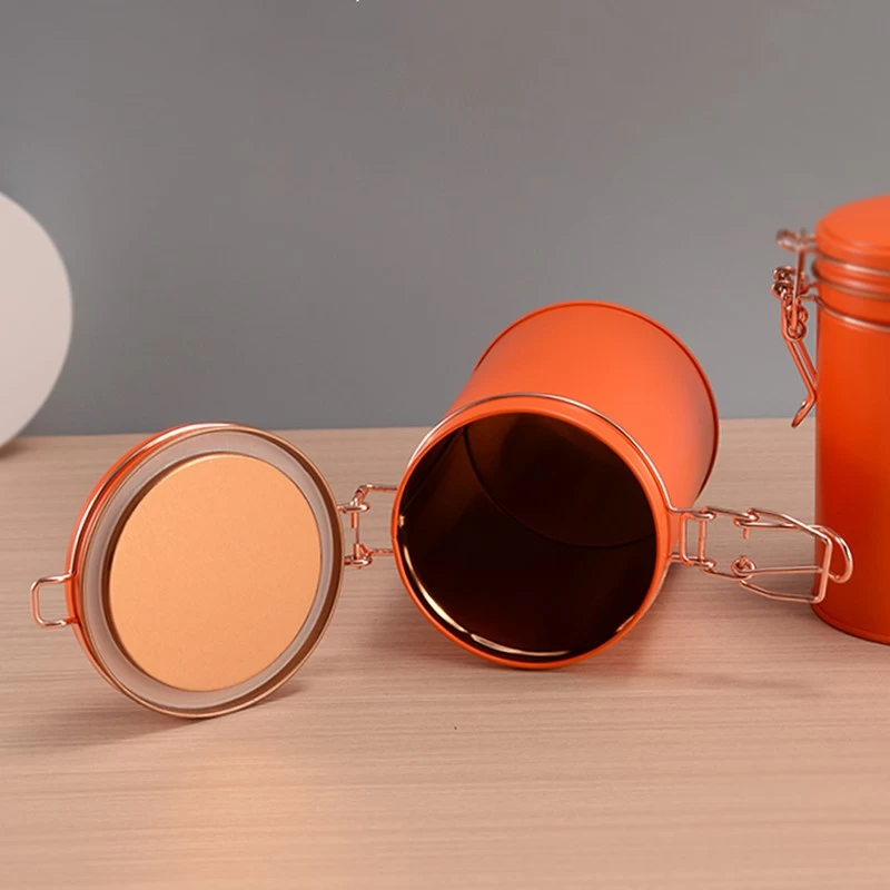 China Custom Food Grade Coffee Bean Tin Can Wholesale Airtight Matcha Tea Tin Canister Round Loose Tea Tins manufacturer