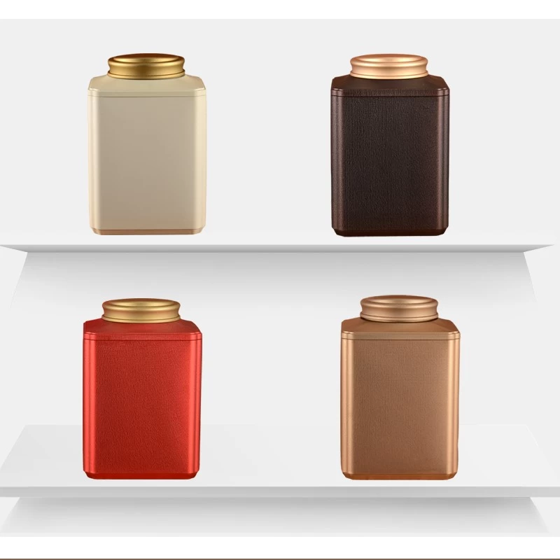 China Wholesale Custom Printed Airtight Lid Square Tea Tin Container Metal Tin Can For Tea manufacturer