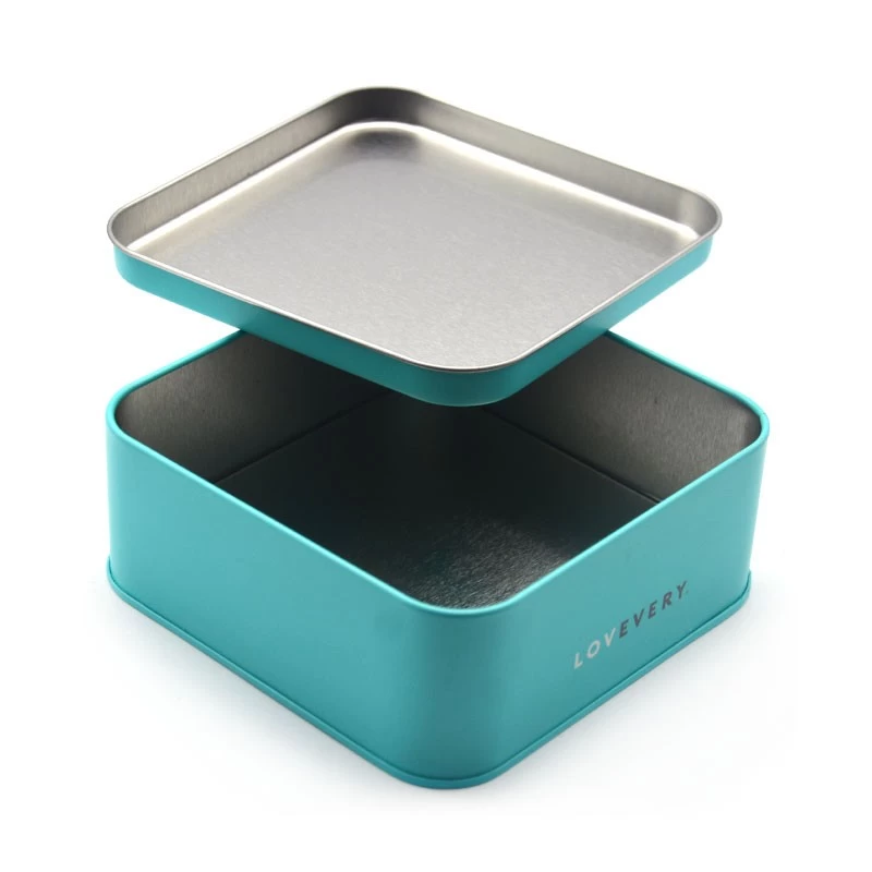Custom Printed Large Metal Tin Container square Cookies Chocolate Tin Box