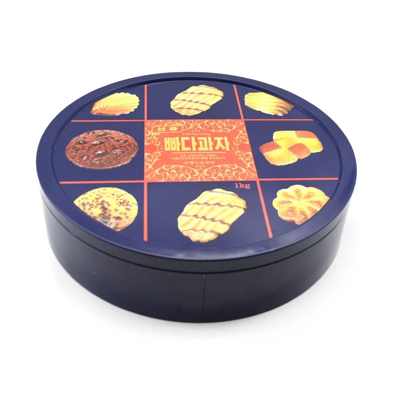 Custom Food Grade Round Shape Biscuit Cake Candy Cookie Tin Box Wholesale