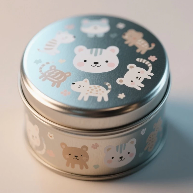 Custom Food Grade Chocolate Christmas Round Tin Box for Candy