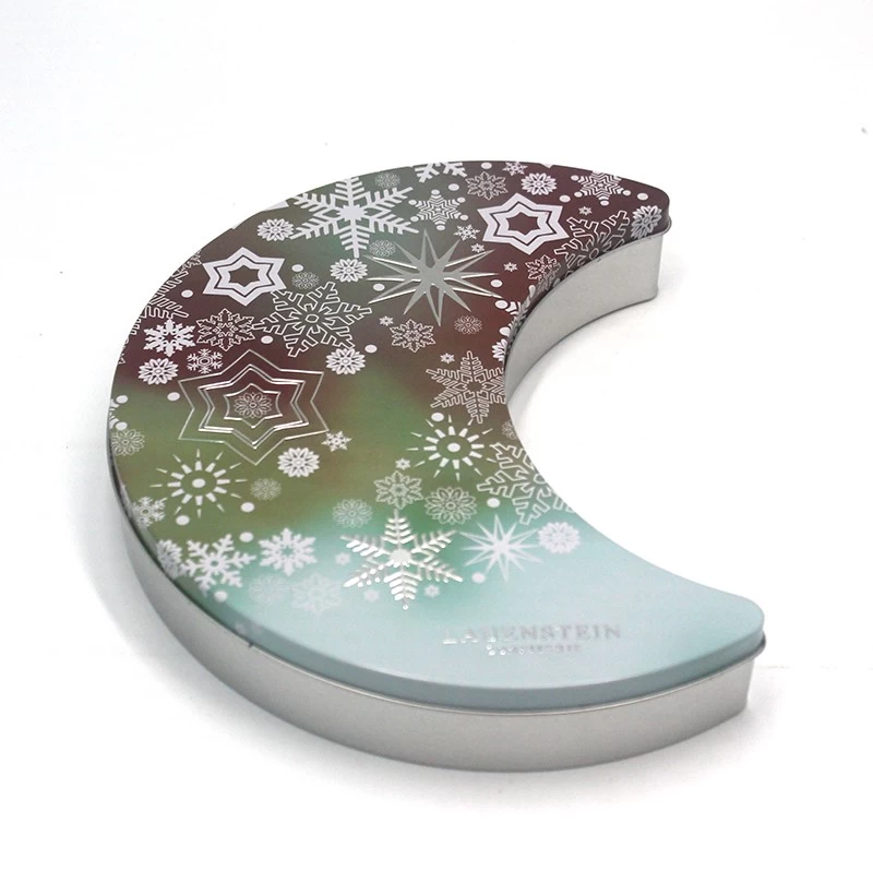 China Kotak Tin Bentuk Bulan Cute Custom pengilang