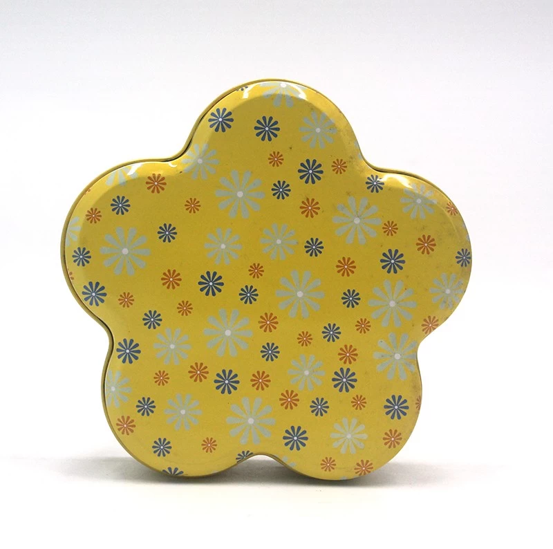China Custom Flower Shape Tin Box Cookies Canister manufacturer