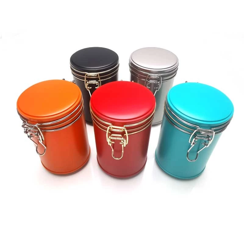 Factory Custom Coffee Rose Tea Packaging Tin Round Tea Tin Can With Lock