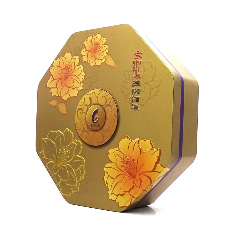 China Custom Octagon Shape Tin Gift Box manufacturer