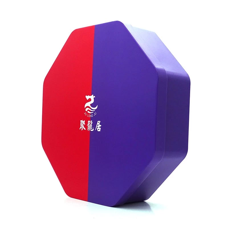 China Custom Octagon Shape Biscuit Tin Box with Insert manufacturer