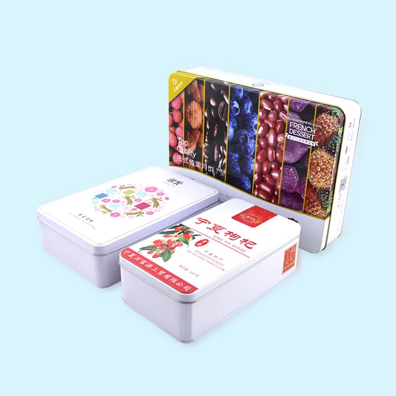 China Cutie de staniu cu alimente dreptunghiulare imprimate personalizate producător