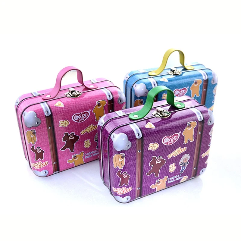 China Custom Printed Rectangular Handle Tin Box manufacturer