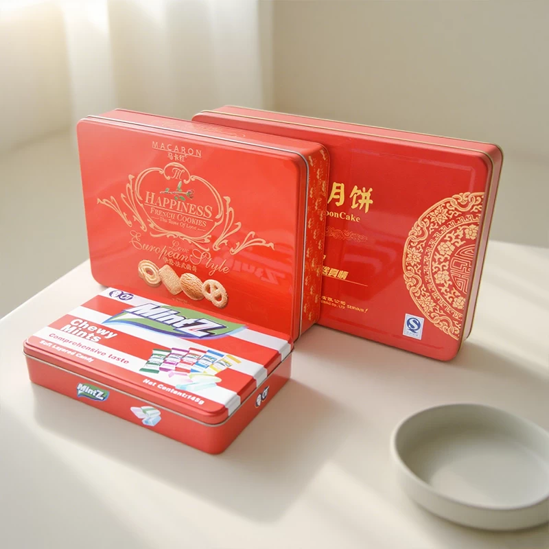 China Factory Customized Rectangular Cookie Tin Box manufacturer