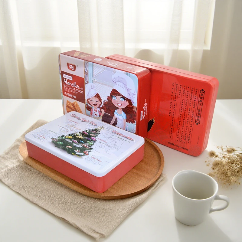 China Embalagem de caixa de lata de chocolate impressa personalizada de fábrica fabricante