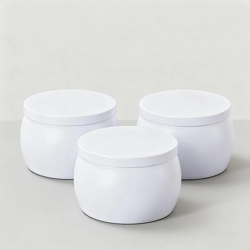 China Factory Customized White Candle Tin Box Container manufacturer