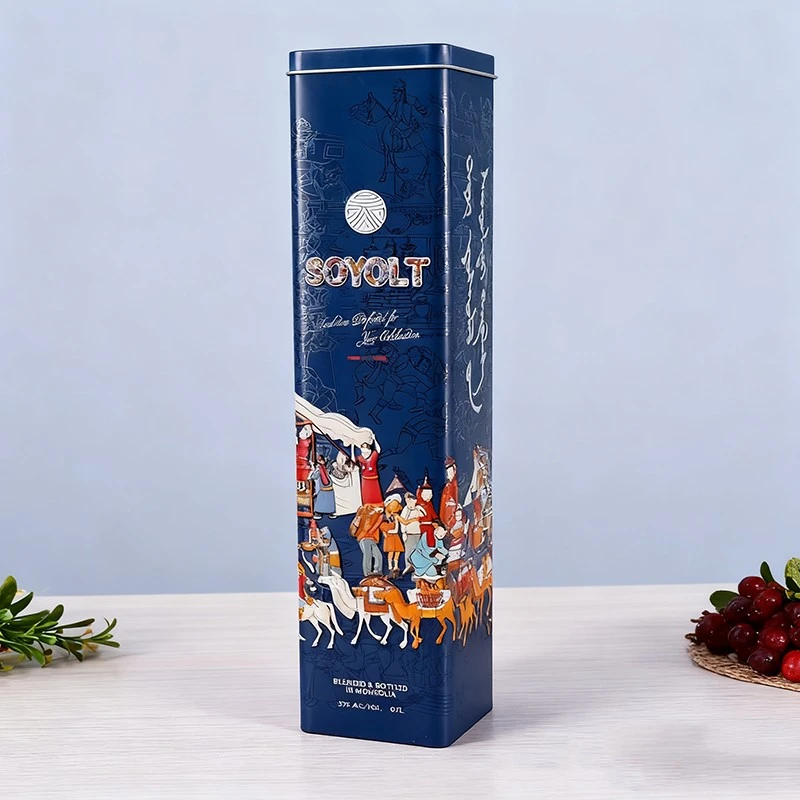 porcelana Contenedor de hojalata de metal cuadrado impreso personalizado fabricante