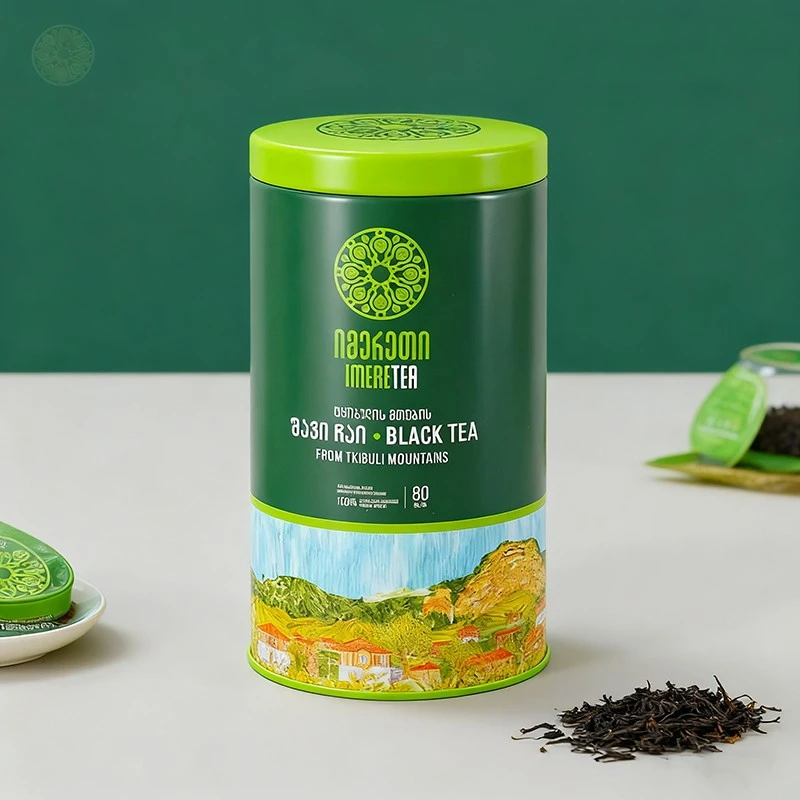 China Custom Round Tea Tin Can Storage Metal Tin Packaging manufacturer