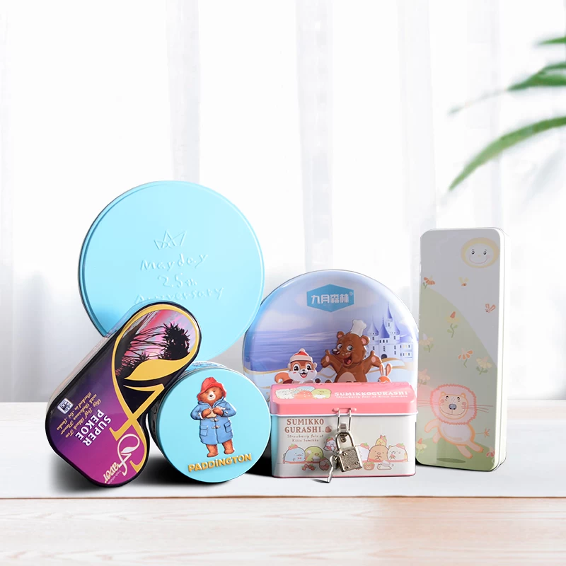 علب الصفيح المزخرفة لهدايا الأعياد والتعبئة والتغليف القابلة للتحصيل