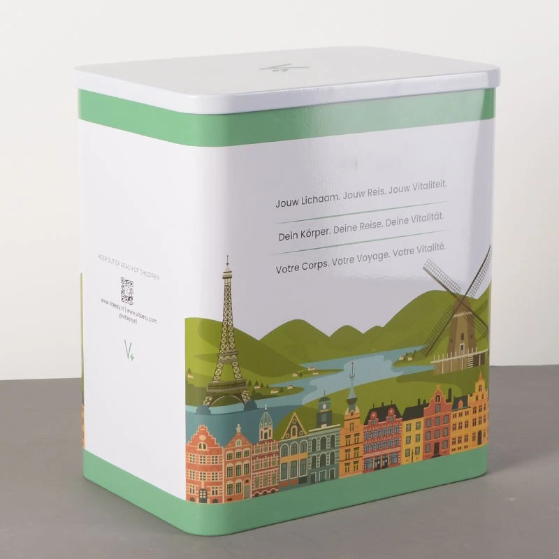 Cajas de hojalata impresas personalizadas para productos educativos y promocionales