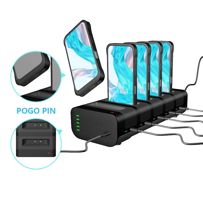 China 5 Bay 5-Port magnetic POGO PIN Charging Dock for iPad & POS Devices | ISO Certified Charging Station manufacturer
