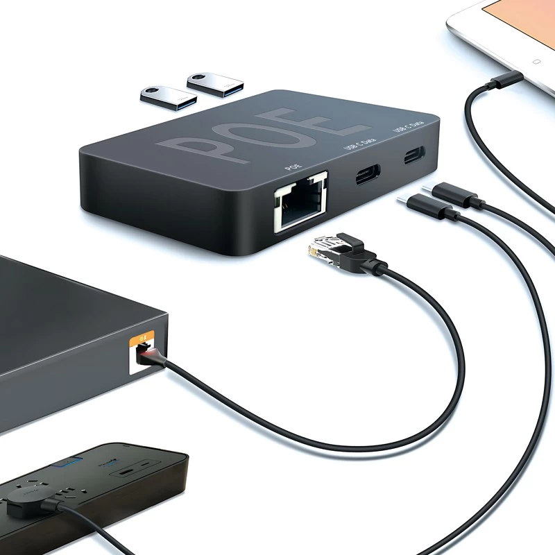 China POE to Type-C Charging Hub for iPad & Tablets | PD Charging & Data Transfer for POS Systems manufacturer